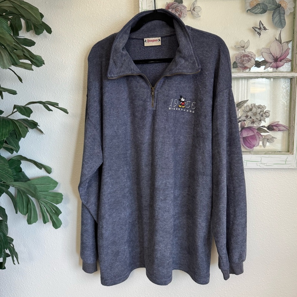 Disneyland 1955 Mickey Mouse Quarter Zip Fleece Pullover